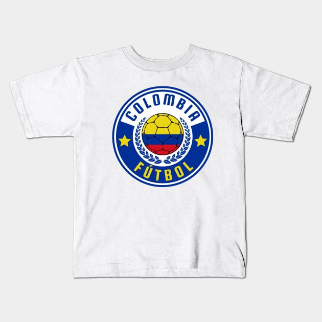 Colombia Futbol Kids T-Shirt by footballomatic